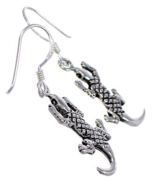 Sterling Silver Lizard Hook Dangle Earrings Jewelry ES23155